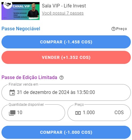 tudo sobre a sala vip passe limitado passe negociavel airdrop